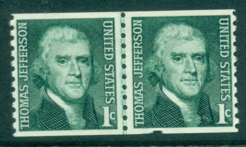 USA-1966-68-Sc1299-1c-Thomas-Jefferson-coil-line-pr-MUH-lot33351