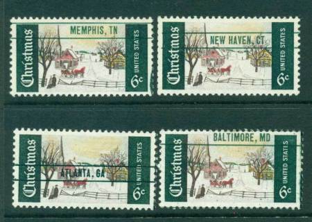 USA-1969-Xmas-4x-Precancels-FU-Lot26428