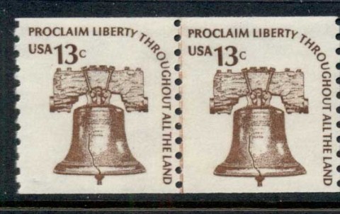 USA-1975-Sc1618-Americana-Liberty-bell-coil-line-pr-MUH