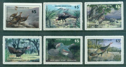 USA-1979-83-Wild-Turkey-Research-Stamps-MUH