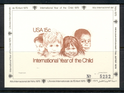 USA-1979-IYC-International-year-of-the-Child-souvenir-card-MUH