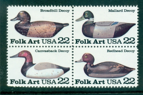 USA-1985-Sc2138-41-Duck-Decoys-Blk-MUH-lot33786