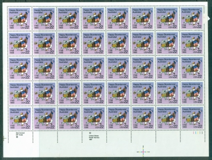 USA-1988-Sc2370-Australia-Bicentennial-Pane-40-MUH-lot33746