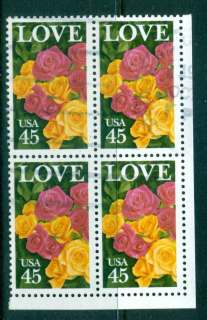 USA-1988-Sc2379-45c-Love-Blk-4-lot47420