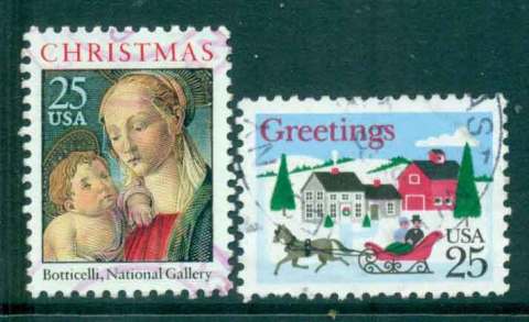 USA-1988-Sc2399-2400-Xmas-FU-lot47434