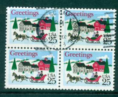 USA-1988-Sc2400-Xmas-Blk-4-FU-lot47436