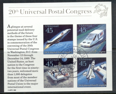 USA-1989-ScC126-UPU-Congress-Futuristic-Mail-Delivery-MS-FU