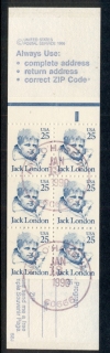 USA-1990-Sc2182-Great-Americans-Jack-London-booklet-FU