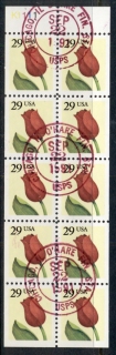 USA-1991-Sc2527-Tulip-29c-booklet-pane-FU