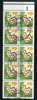 USA-1991-Sc2530-Balloon-19c-booklet-pane-FU