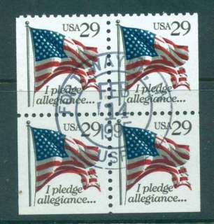 USA-1992-Sc2593B-Flag-Pledge-p11x10-ex-Booklet-Blk-4-FU-lot47677