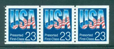 USA-1992-Sc2607-USA-Flag-Coil-P1111-Str-3-FU-lot47670