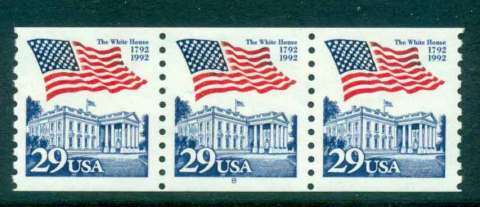 USA-1992-Sc2609-29c-Flag-over-White-House-Coil-P8-tr-3-MUH-lot47534