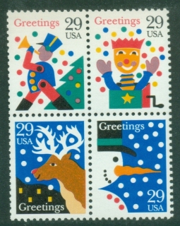 USA-1993-Christmas-Stamps-Greetings-MUH