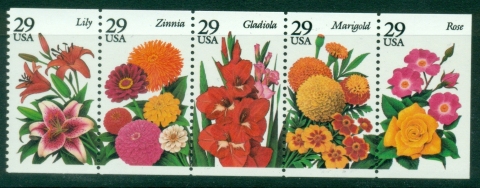 USA-1994-Garden-Flowers-Booklet-pane-MUH