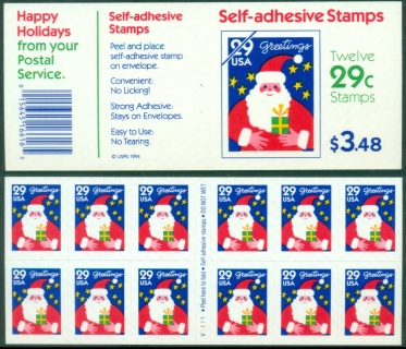 USA-1994-Xmas-Santa-Claus-PS-booklet-MUH