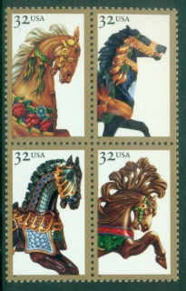 USA-1995-Carousel-Horses-MUH