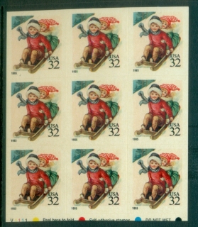 USA-1995-Children-Sledding-block-9-MUH