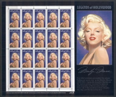 USA-1995-Sc2967-Legends-of-Hollywood-Marilyn-Monroe-pane-20-MUH