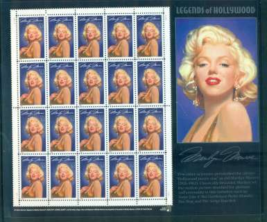 USA-1995-Sc2967-Marilyn-Monroe-Pane-20-MUH-lot55605