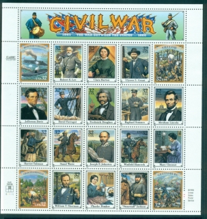 USA-1995-Sc2975-Civil-War-pane-20-MUH-lot33744