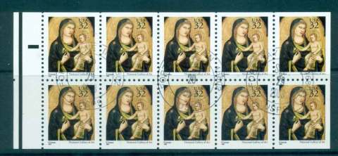 USA-1995-Sc3003A-Xmas-Madonna-Booklet-Pane-FU-lot47947