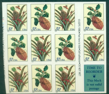 USA-1997-Merian-Botanical-Prints-block-11-PS-MUH