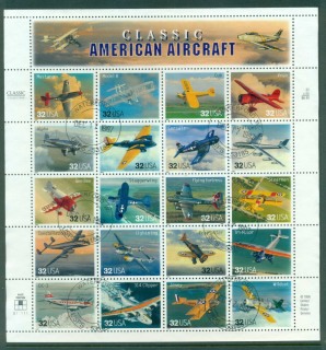 USA-1997-Sc3142-Classic-American-Aircraft-pane-20-FU-lot55748