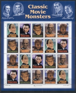 USA-1997-Sc3168-72-Classic-Movie-Monsters-pane-20-MUH