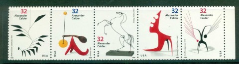 USA-1998-Sc3198-202-Alexander-Calder-Sculptures-Str-5-MUH-lot55819