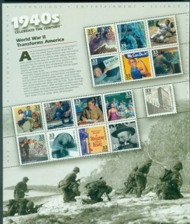 USA-1999-Celebrate-the-Century-1940s-World-War-II-Transforms-America-MS-MUH-XL-Shipping