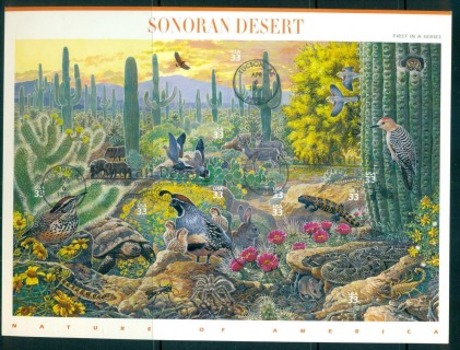 USA-1999-Sc3293-Sonoran-Desert-pane-10-FU-lot55888