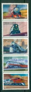 USA-1999-Sc3333-37-Famous-Trains-Str-5-MUH-lot55857