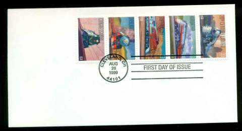 USA-1999-Sc3333-7-Famous-Trains-FDC-lot51711