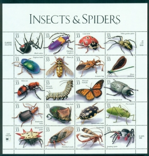 USA-1999-Sc3351-Insects-Spiders-Pane-20-MUH-lot33748