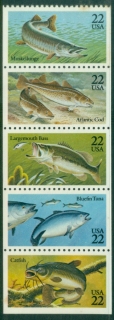 USA-1986-Fish-booklet-pane-MUH