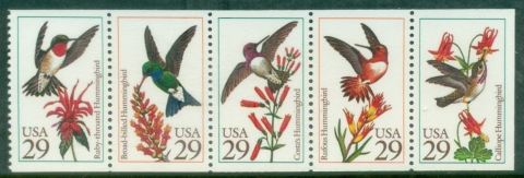 USA-1992-Hummingbirds-booklet-pane-MUH
