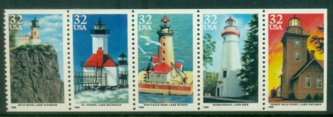 USA-1995-Great-Lakes-Lighthouses-booklet-pane-MUH