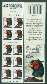 USA-1996-Bird-Pheasant-20c-booklet-MUH