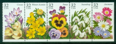 USA-1996-Garden-Flowers-booklet-pane-MUH