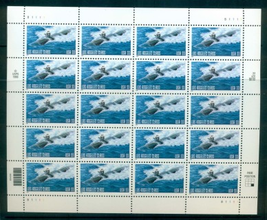 USA-2000-Sc3372-Submarine-micropint-USPS-Pane-20-MUH-lot53659