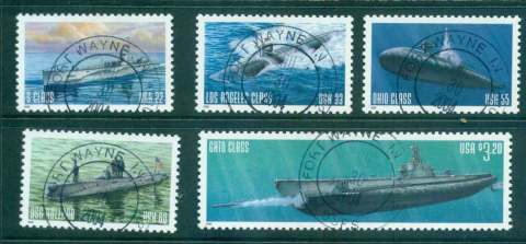 USA-2000-Sc3373-7-Submarines-ex-booklet-FU-lot48781