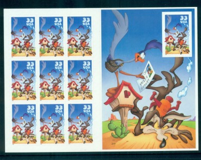 USA-2000-Sc3391-Road-Runner-Wile-E-Coyote-Pane-10-MUH-lot53685