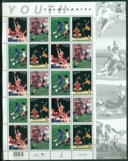 USA-2000-Sc3399-3402-Youth-Team-Sports-Sheetlet-20-MUH-lot23230