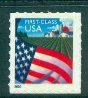 USA-2000-Sc3450-Flag-over-Farm-Die-Cut-8-MUH-lot53654