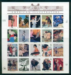 USA-2001-Sc3502-American-Illustrators-Pane-20-MUH-lot53762