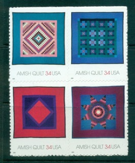 USA-2001-Sc3524-27-Amish-Quilts-Blk-4-MUH-lot53764