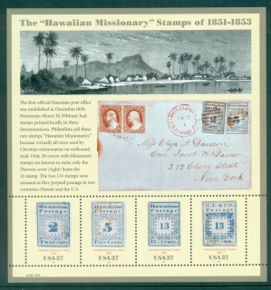 USA-2001-Sc3694-Hawaiian-Missionary-Stamps-pane-4-MUH-lot33733