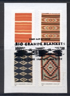 USA-2005-Sc3926-29-Rio-Grande-Blankets-on-piece-FU