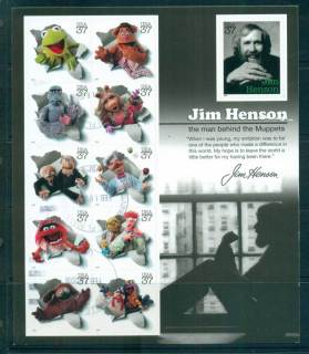 USA-2005-Sc3944-Jim-Henson-the-Muppets-Sheet-FU-lot52575